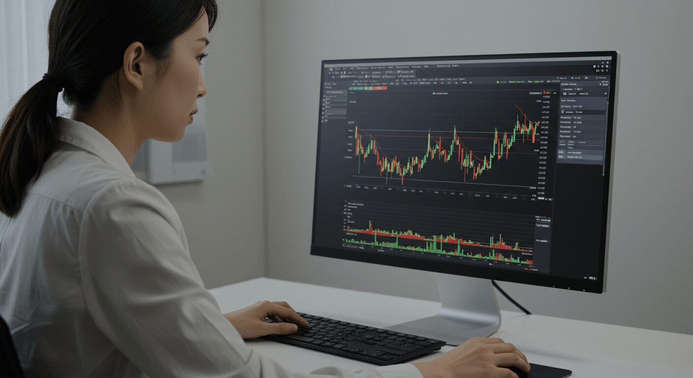 スプレッドが取引コストになる例を見ている画面